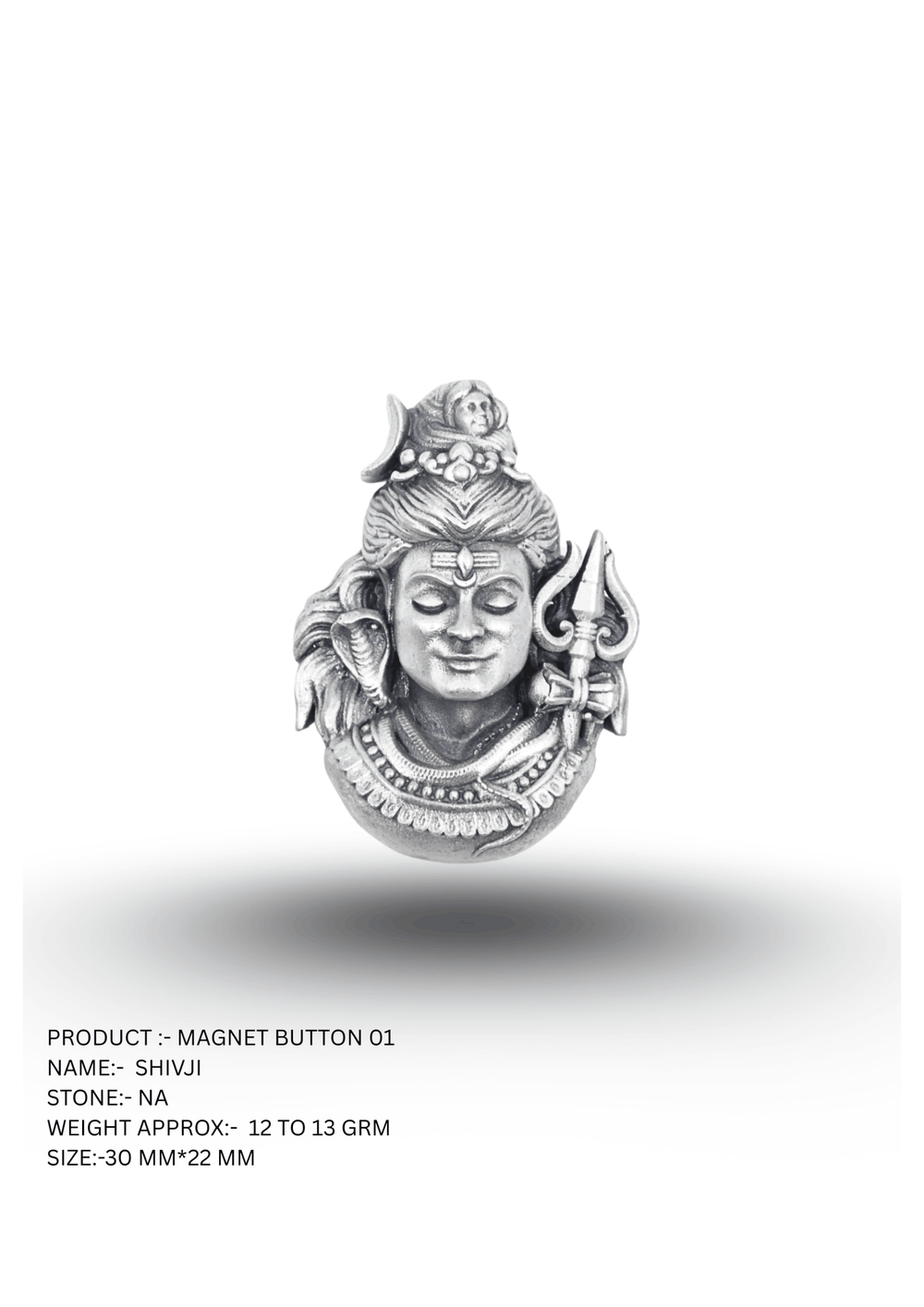 Shivji Trishul Magnet Button