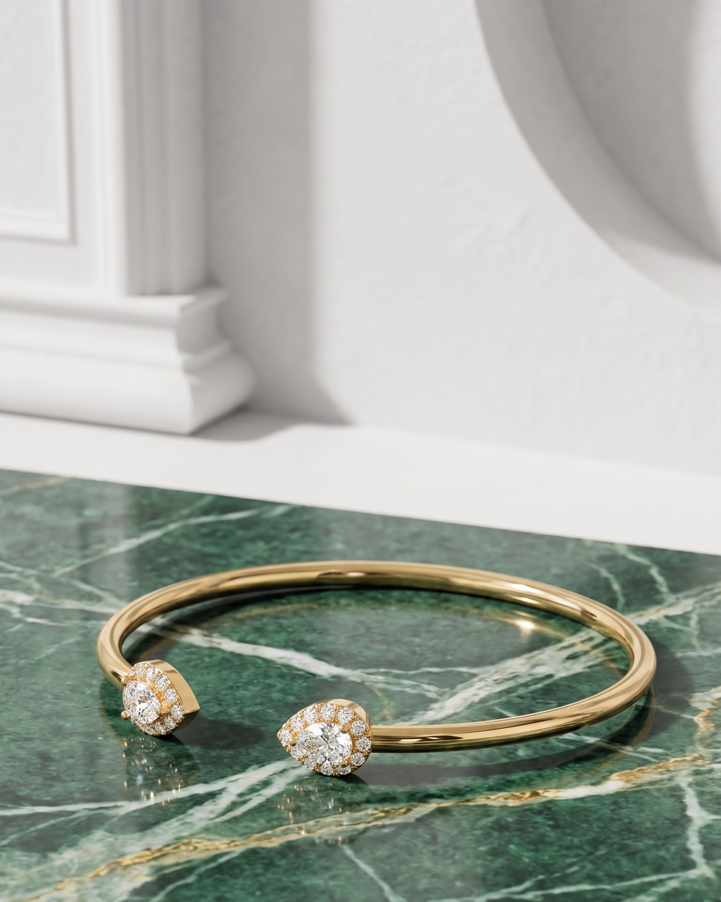 Open Two-Stone Cuff Bracelet — product view 01
