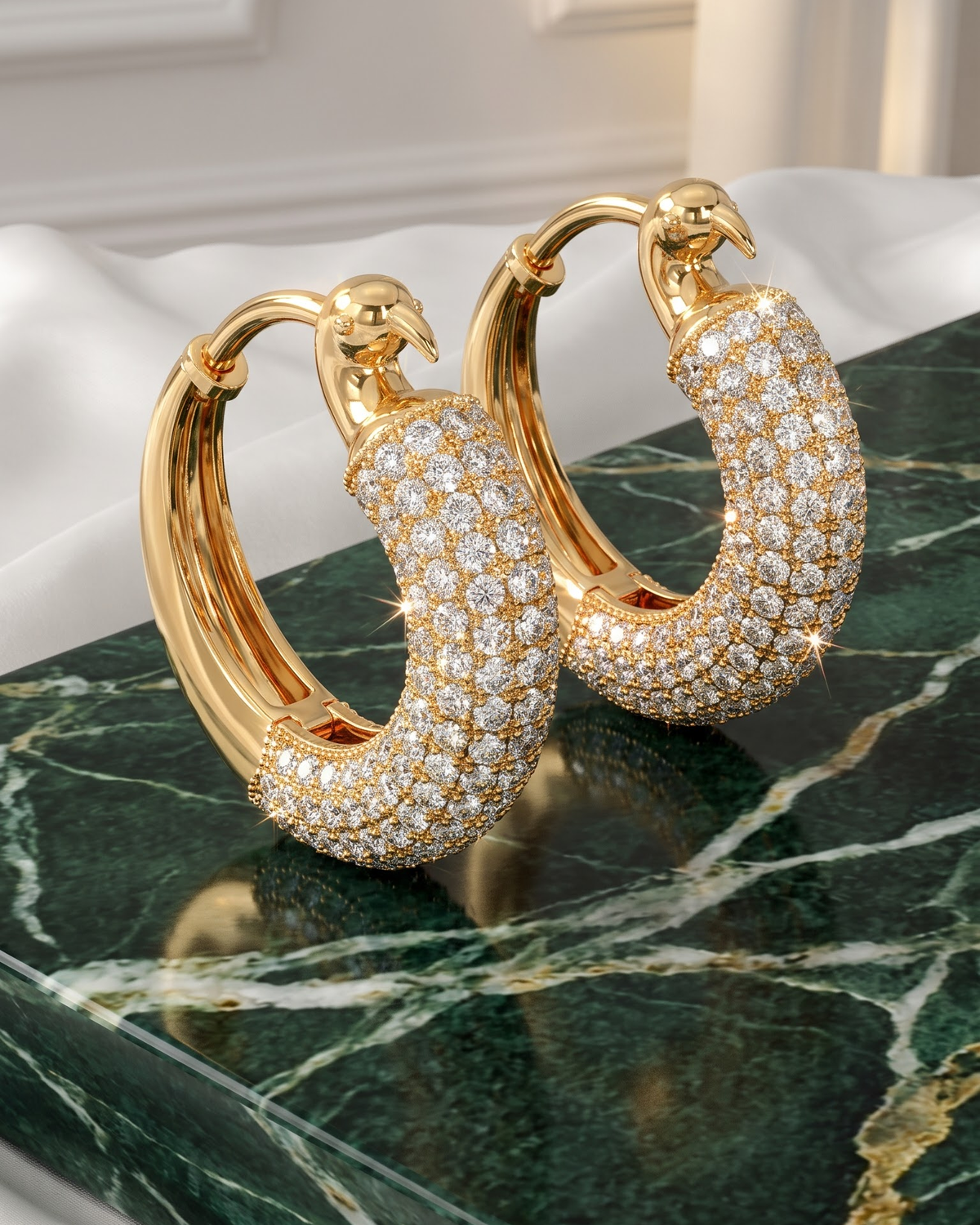 Pavé Huggie Hoop Earrings — product view 01