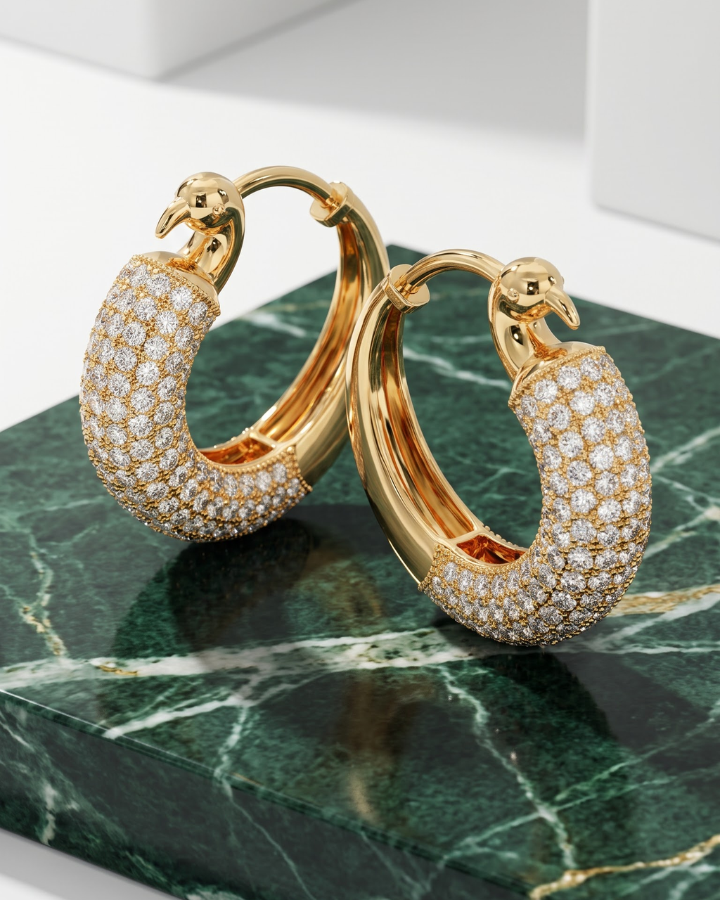 Pavé Huggie Hoop Earrings — product view 02