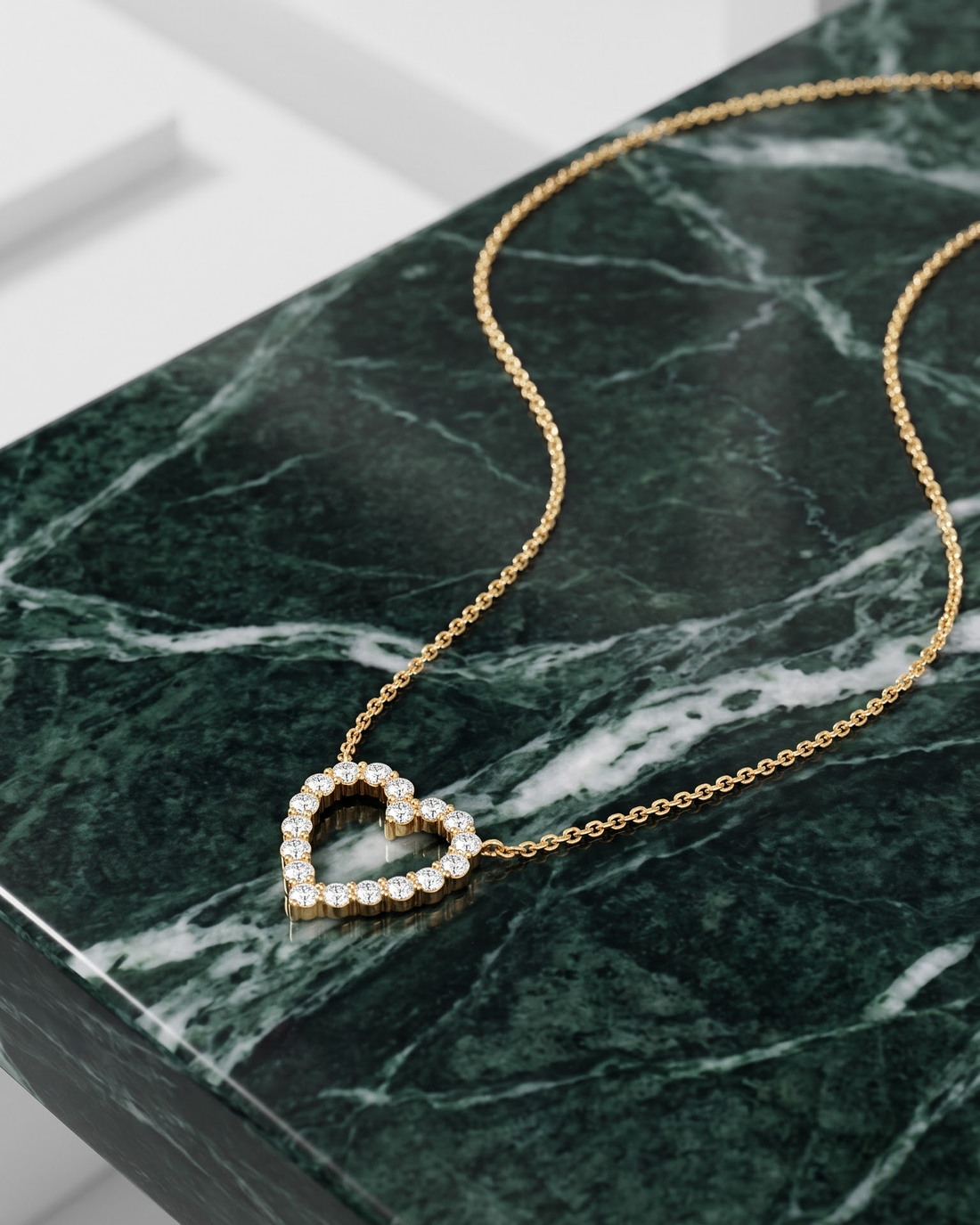 Open Heart Pendant Necklace — product view 01