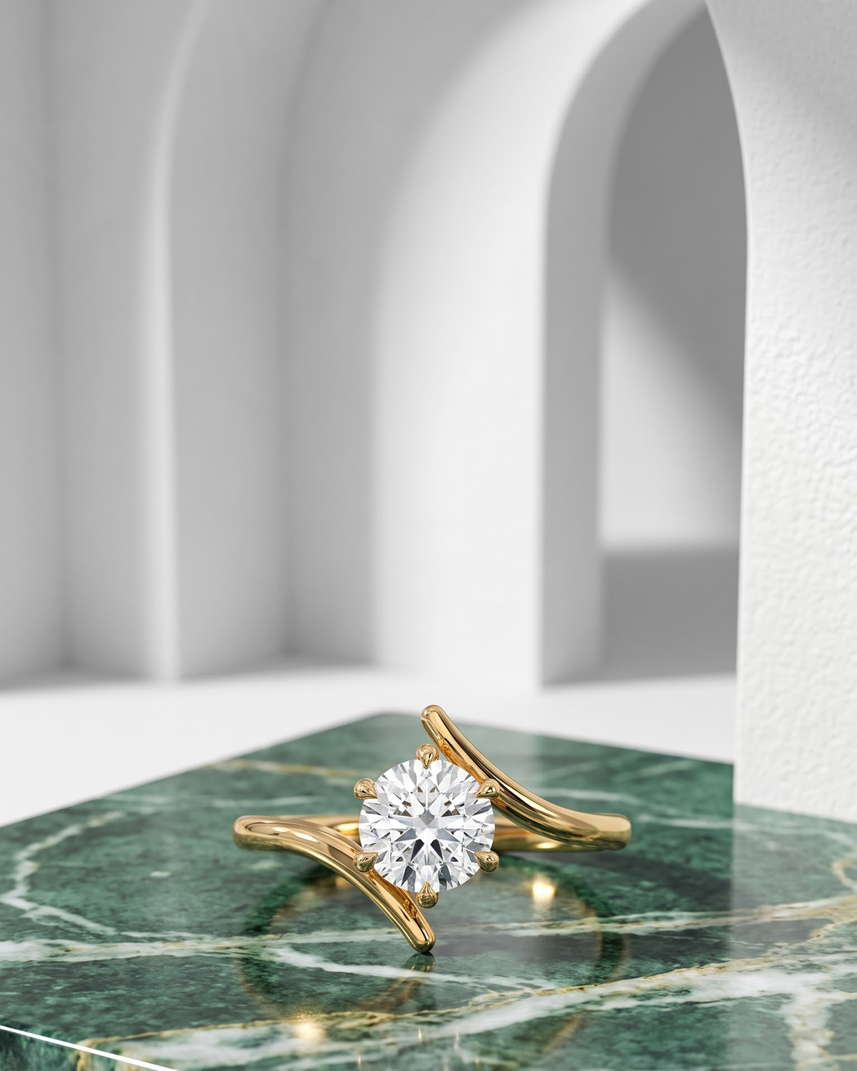 Twist-Shoulder Solitaire Ring — product view 02