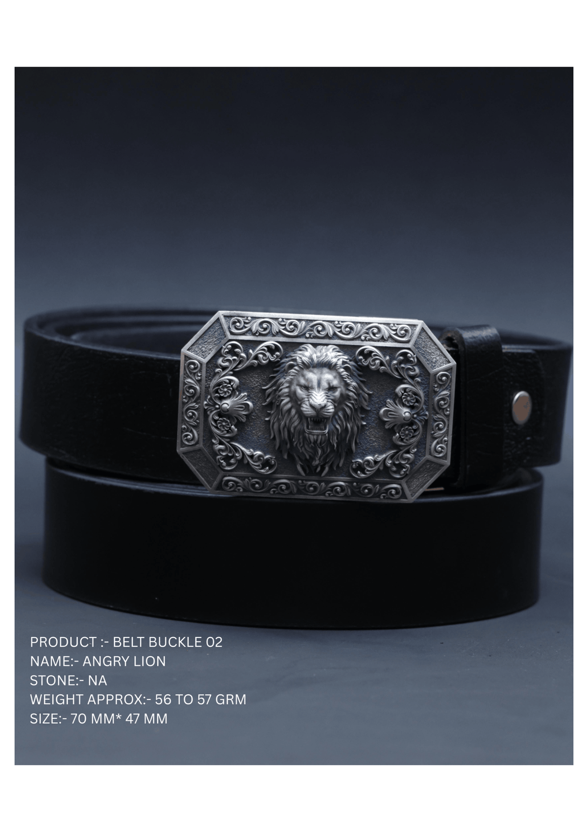 Angry Lion Belt Buckle