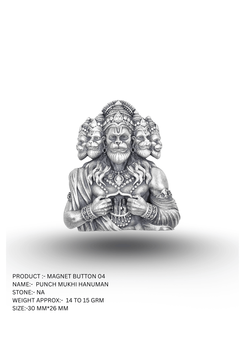 Panch Mukhi Hanuman Magnet Button