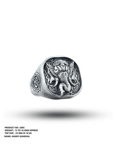 Angry Ganesha Ring