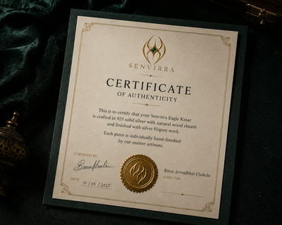 SENVIRRA Certificate of Authenticity for the Eagle Katar
