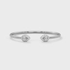 Open Two-Stone Cuff Bracelet rotating product video in silver