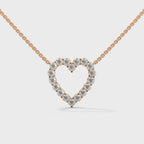 Open Heart Pendant Necklace rotating product video in rose gold