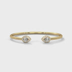 Open Two-Stone Cuff Bracelet rotating product video in yellow gold