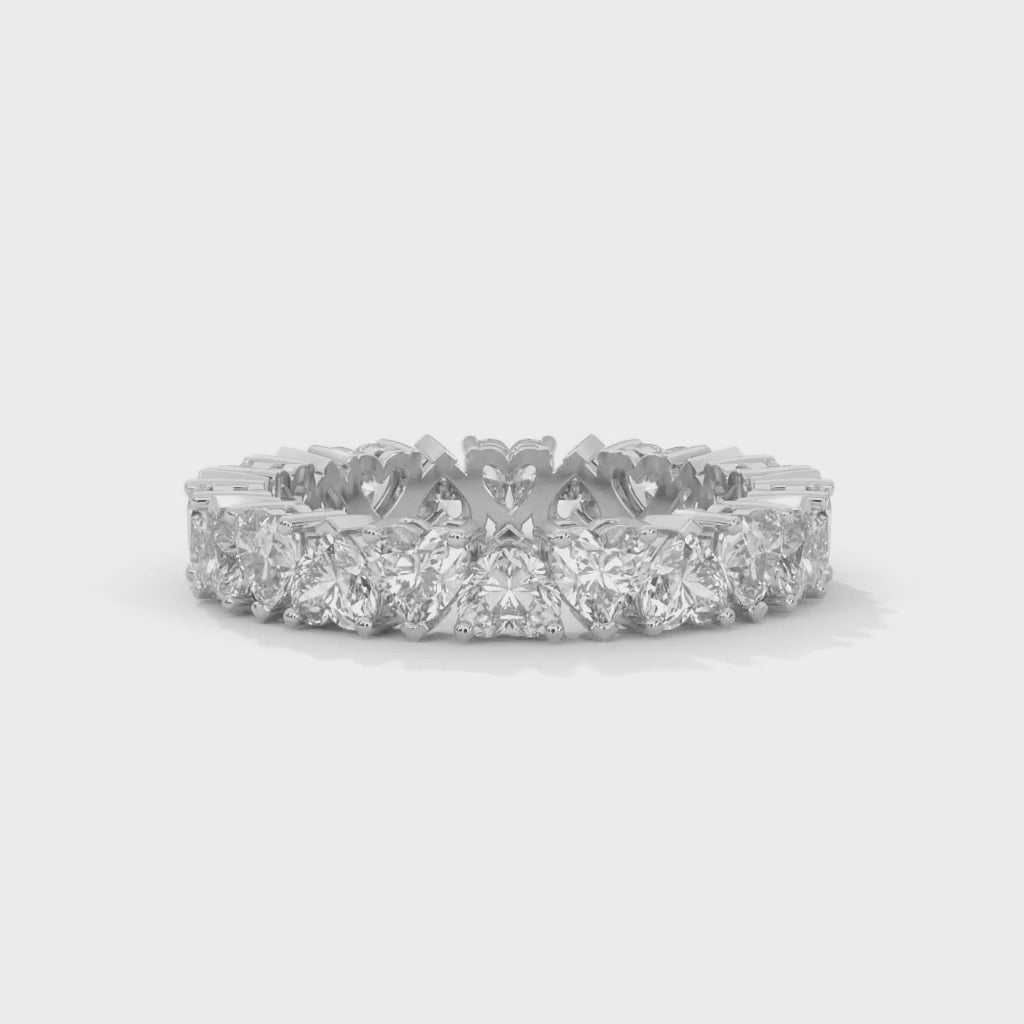 Heart-Motif Eternity Band rotating product video in silver