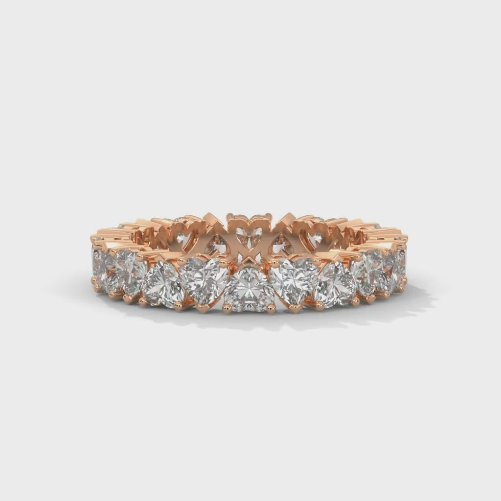 Heart-Motif Eternity Band rotating product video in rose gold