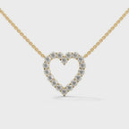 Open Heart Pendant Necklace rotating product video in yellow gold