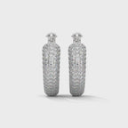 Pavé Huggie Hoop Earrings rotating product video in silver