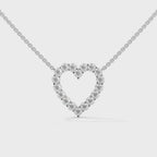 Open Heart Pendant Necklace rotating product video in silver