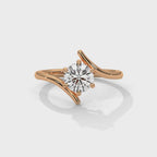 Twist-Shoulder Solitaire Ring rotating product video in rose gold