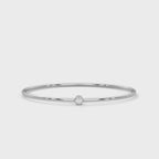 Single-Stone Slim Bangle rotating product video in silver
