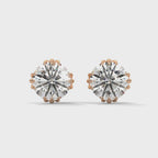 Round Solitaire Stud Earrings rotating product video in rose gold