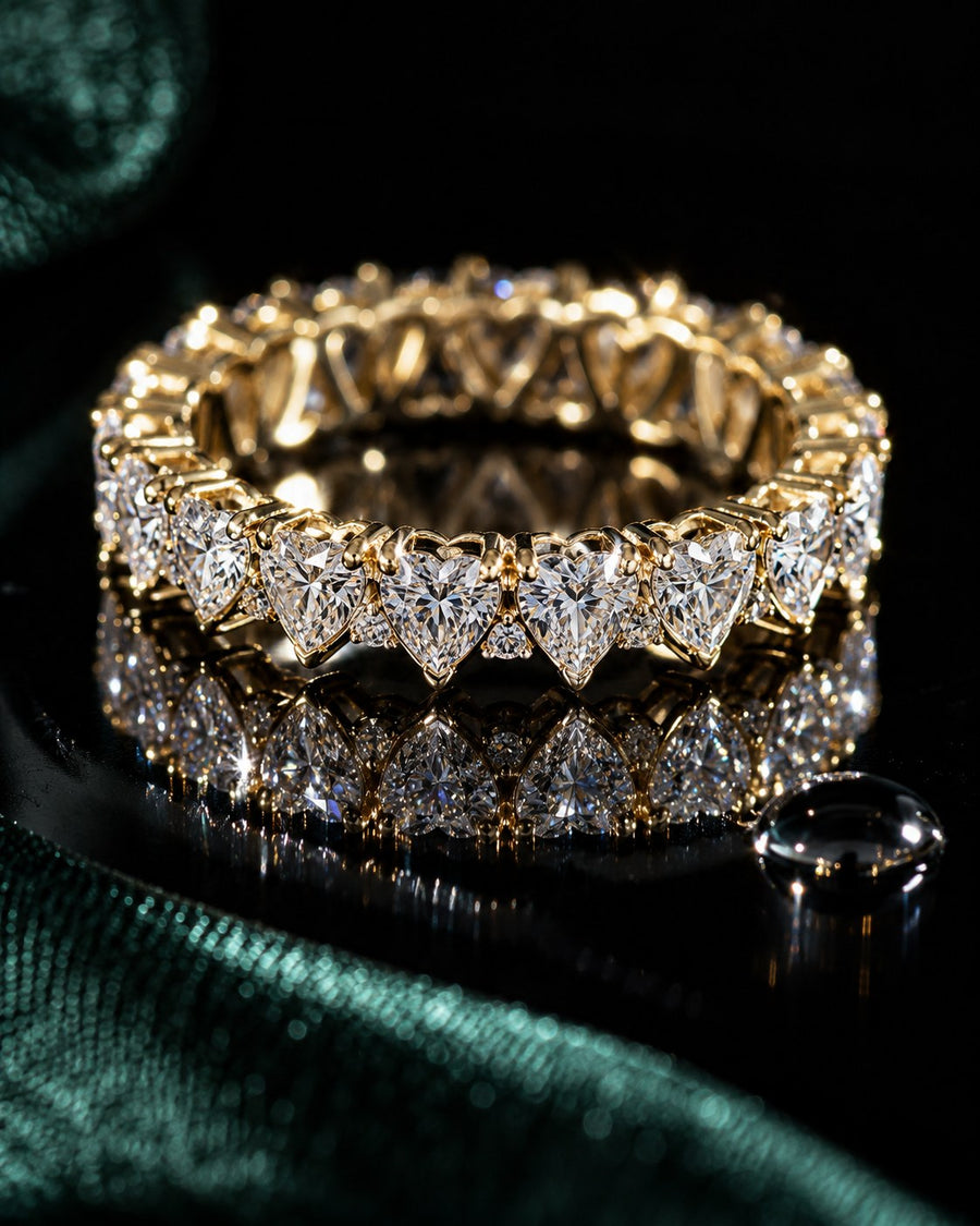 SENVIRRA jewellery ring on deep emerald velvet